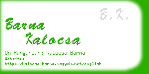 barna kalocsa business card